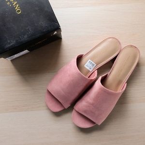 Christian Siriano Sila Pink Suede Mule